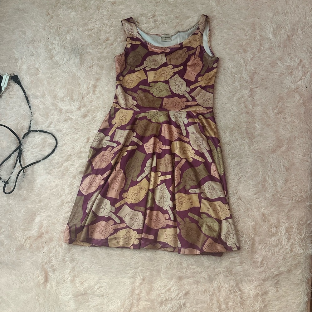 π NWOT middle finger print skater dress - Picture 2 of 2